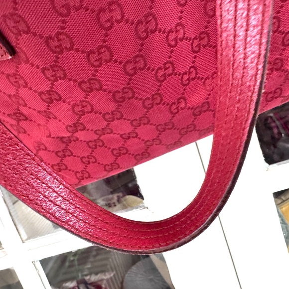 Gucci Vintage Red Monogram Canvas Tote Bag 8.5”EUC - Picture 14 of 16